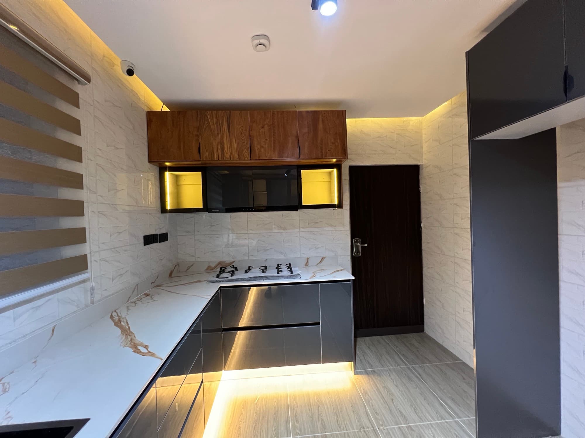 Kitchen with CCTV and smoke detection